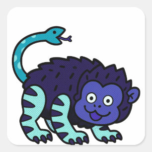 Zacht mythisch Chimera-monstersticker Vierkante Sticker