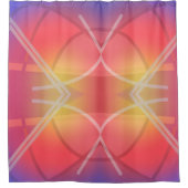 Zacht neon gelaagd Abstract Ontwerp Douchegordijn (Voorkant)