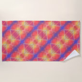 Zacht neon gelaagd Abstract Ontwerp Strandlaken (Voorkant)