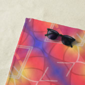 Zacht neon gelaagd Abstract Ontwerp Strandlaken (In situ)