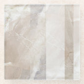 Zacht neutraal geometrisch Abstract Glazen Onderzetter (Voorkant)