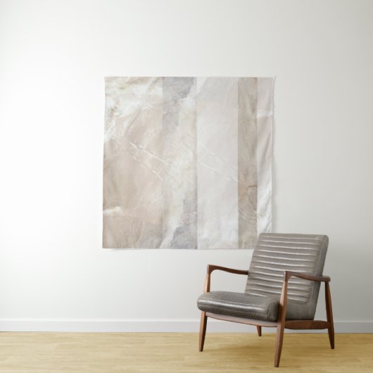 Zacht neutraal geometrisch Abstract wandbeeld Wandkleed (In situ)