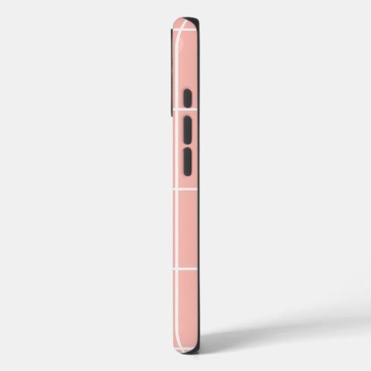 Zacht Neutraal Rasterpatroon Minimaal Schachtraste Case-Mate iPhone Case (Achterkant / Links)