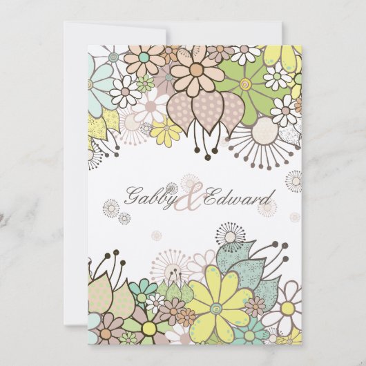 Zacht neutraal Vloertuinhuwelijk - Aangepast Kaart (Voorkant)