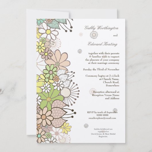 Zacht neutraal Vloertuinhuwelijk - Aangepast Kaart (Achterkant)