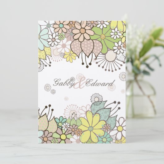 Zacht neutraal Vloertuinhuwelijk - Aangepast Kaart (Staand voorkant)