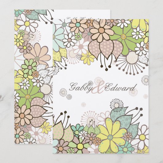 Zacht neutraal Vloertuinhuwelijk - Aangepast Kaart (Voorkant / Achterkant)