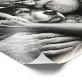 Zacht Omhels Ouderen Man met Border Collie Foto Afdruk (Hoek)