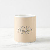 Zacht oranje monogram initiaal koffiemok (Center)