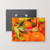 Zacht Oranje vruchtensap Button (Voorkant / Achterkant)