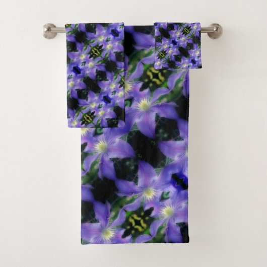 Zacht Paars Clematis - Bloem Abstract Bad Handdoek (Insitu)