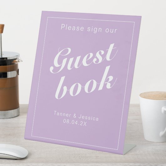 Zacht Paars en wit modern, modern Reclamebord Met Voetstuk (Insitu)