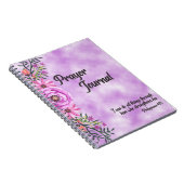 Zacht paars floreel gebed met geschrift notitieboek (Rechterzijde)