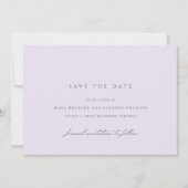 Zacht Paars | Formele Luchtige Lavendel Bruiloft Save The Date (Voorkant)