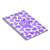 Zacht Paars Gegekrabbel Hart Valentijnsdag Monogra Notitieboek (Rechterzijde)