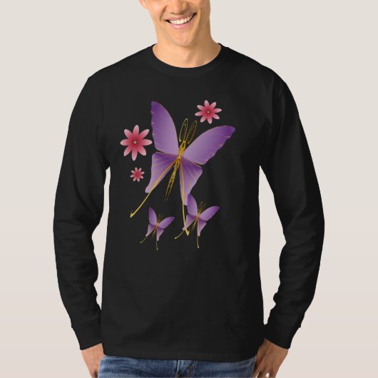 Zacht Paars Shirt van de vlinder (Voorkant)