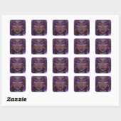 Zacht Paarse Anime Girl Vierkante Sticker (Vel)