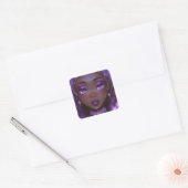Zacht Paarse Anime Girl Vierkante Sticker (Envelop)