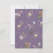 Zacht Paarse Boho Wildflower Baby shower Bedankkaart (Achterkant)