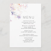 Zacht Paarse en Blush Elegant Minimalistisch Menu (Voorkant)