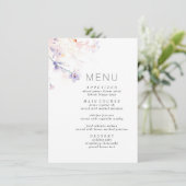 Zacht Paarse en Blush Elegant Minimalistisch Menu (Staand voorkant)
