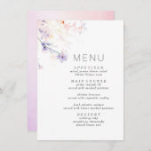 Zacht Paarse en Blush Elegant Minimalistisch Menu (Voorkant / Achterkant)