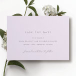 Zacht Paarse | Formele luchtige lavendel bruiloft Save The Date<br><div class="desc">Licht paarse bewaar de datumkaarten met calligrafie script accenten.</div>