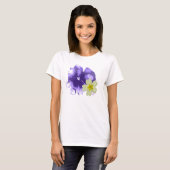 Zacht Paarse & gele bloemen Bella Flowy T-shirt (Voorkant volledig)