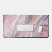 Zacht  Paarse Marmer Naam of Monogram toevoegen Bureaumat (Keyboard & Muis)