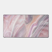 Zacht  Paarse Marmer Naam of Monogram toevoegen Bureaumat (Voorkant)