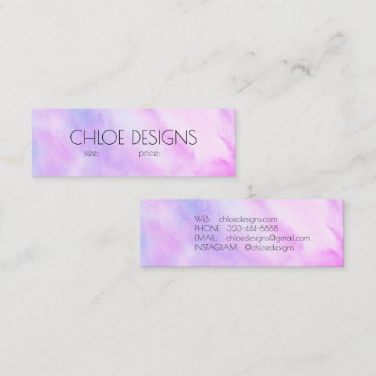 Zacht Paarse Schilderij Abstracte Waterverf Hang L Mini Visitekaartje (Voorkant / Achterkant)