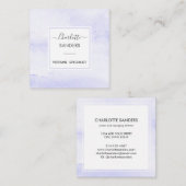 Zacht paarse waterverven vierkant visitekaartje (Voorkant / Achterkant)