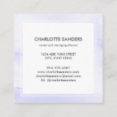 Zacht paarse waterverven vierkant visitekaartje (Achterkant)