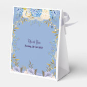 Zacht Pastel Blauw Bloem Paarse Bloemen Baby showe Bedankdoosjes (Achterkant)