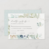 Zacht pastel Blauwe Groen Lijst Bindend RSVP Informatiekaartje (Voorkant / Achterkant)