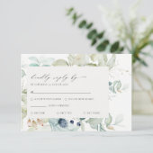 Zacht pastel Blauwe Groen Lijst Bindend RSVP Informatiekaartje (Staand voorkant)