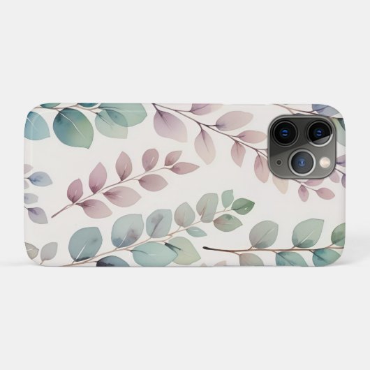 Zacht pastel  Eucalyptus bladeren Patroon Case-Mate iPhone Case (Achterkant (horizontaal))