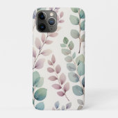 Zacht pastel  Eucalyptus bladeren Patroon Case-Mate iPhone Case (Achterkant)