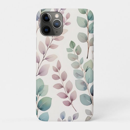 Zacht pastel  Eucalyptus bladeren Patroon Case-Mate iPhone Case (Achterkant)