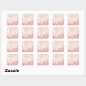 Zacht Pastel Roze Groen Waterverf Stropdas-Dye Pat Vierkante Sticker (Vel)