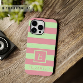 zacht pastel roze groene kleur strepen Case-Mate iPhone 14 pro max hoesje