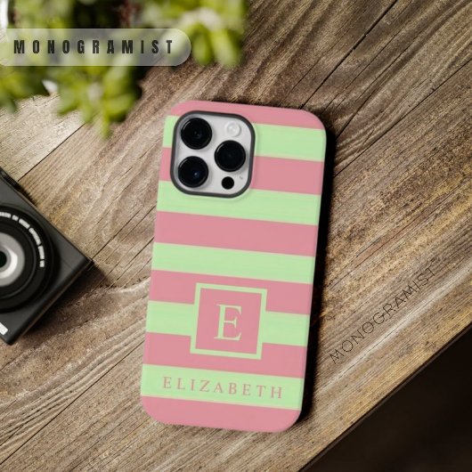 zacht pastel roze groene kleur strepen Case-Mate iPhone case