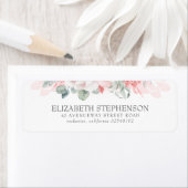 Zacht pastel Roze Waterverf Foliage Elegant Etiket (Insitu)