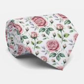 Zacht pastel rozenpatroon stropdas (Opgerold)