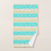 Zacht Pastel Turquoise Beige Modern Hemels Patroon Bad Handdoek (Handdoek)