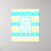Zacht Pastel Turquoise Beige Modern Hemels Patroon Canvas Afdruk (Voorkant)