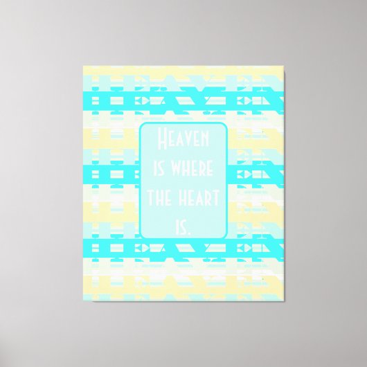 Zacht Pastel Turquoise Beige Modern Hemels Patroon Canvas Afdruk (Voorkant)