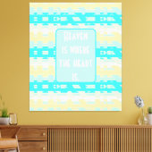 Zacht Pastel Turquoise Beige Modern Hemels Patroon Canvas Afdruk (Insitu (Woonkamer))