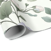 Zacht pastelgeel en blauw botanische wijnstok ontw cadeaupapier (Rol Hoek)