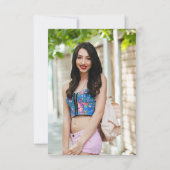 Zacht pastelgoud florale waterverf foto Sweet 16 Kaart (Achterkant)